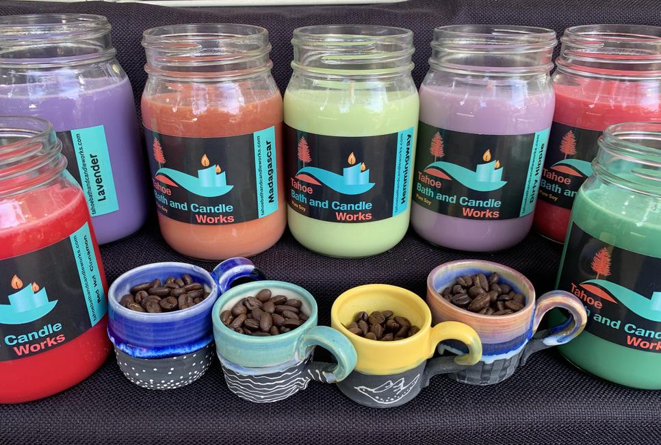 pure soy candles with coffee beans